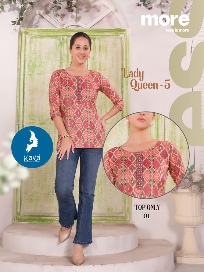 Lady Queen 5 By Kaya Capsule Printed Ladies Top Wholesale Price In Surat